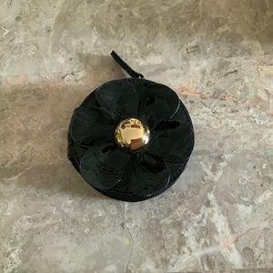 NEW MICHE Black Patent Flower coin purse